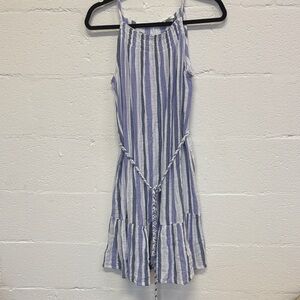 beachlunchlounge Blue and White Striped Dress 100% Cotton XS NWOT